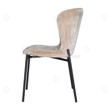 Cadeira de jantar de metal de metal de molde de couro falso